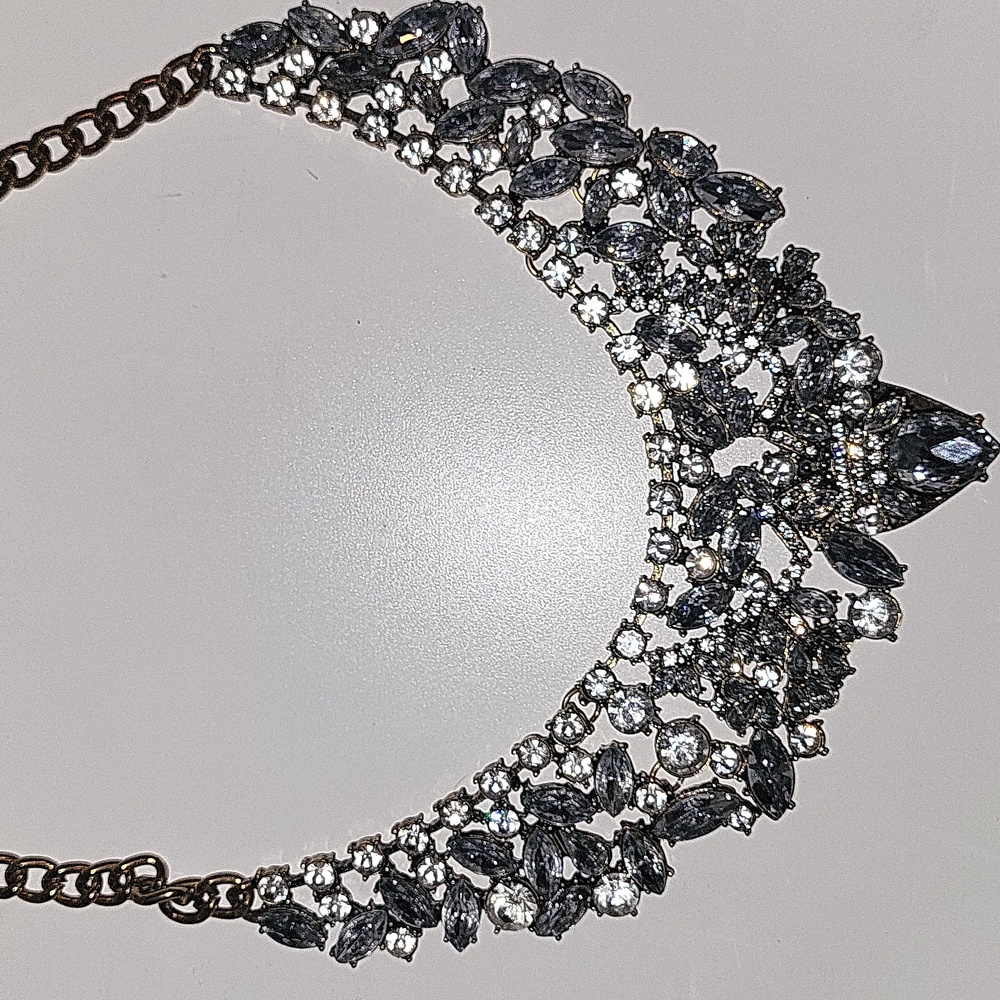 Dolls Kill Silver And Clear Statement Necklace Vi… - image 3